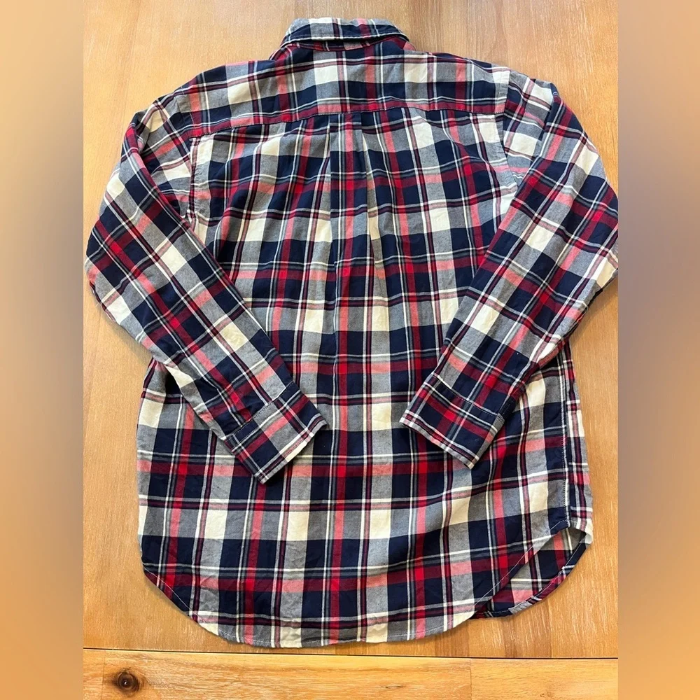 Ralph Lauren Boys Plaid Button Down Shirt - Navy/Red/White - Size M (10-12)
